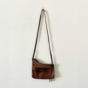 Fossil Crossbody Travel Wallet Bag in Brown Leather